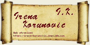 Irena Korunović vizit kartica